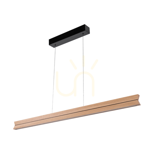 Kontrollera Dubbel taklampa, oljad ek/svart, 3xLED, 23 W, belysning uppåt och nedåt, 100 cm