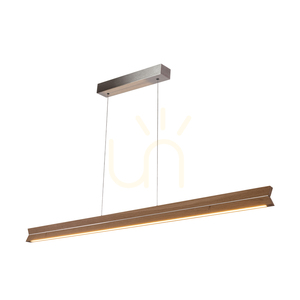 Dubbel pendellampa, oljad ek/matt nickel, 3xLED 29 W, upp- och nedriktad belysning, 120 cm small 1