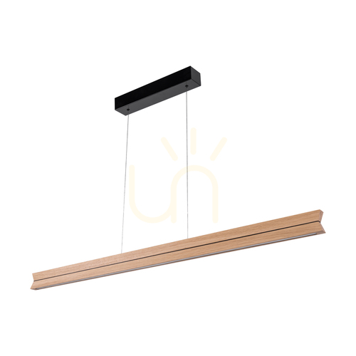 Kontrollera Dubbel taklampa, oljad ek/svart, 3xLED 29 W, belysning uppåt och nedåt, 120 cm
