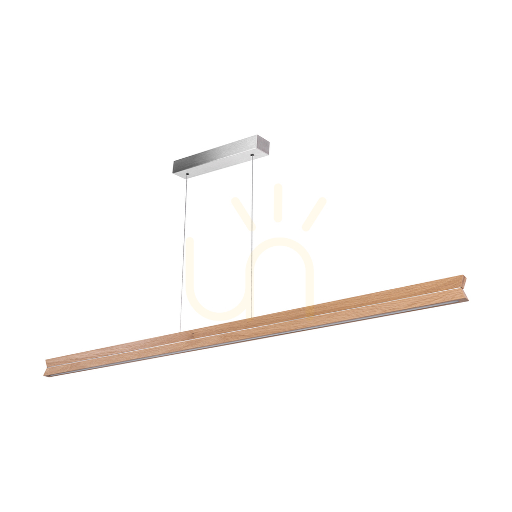 Kontrollera Dubbel pendellampa, oljad ek/matt nickel, 3xLED, 42 W, belysning uppåt och nedåt, 160 cm Dubbel pendellampa, oljad ek/matt nickel, 3xLED, 42 W, belysning uppåt och nedåt, 160 cm
