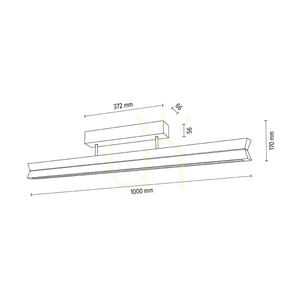 Dubbel taklampa, oljad ek/matt nickel, 3xLED, 23 W, 100 cm small 3
