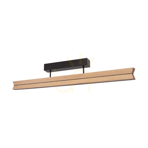 Kontrollera Dubbel taklampa, oljad ek/svart, 3xLED, 23 W, 100 cm