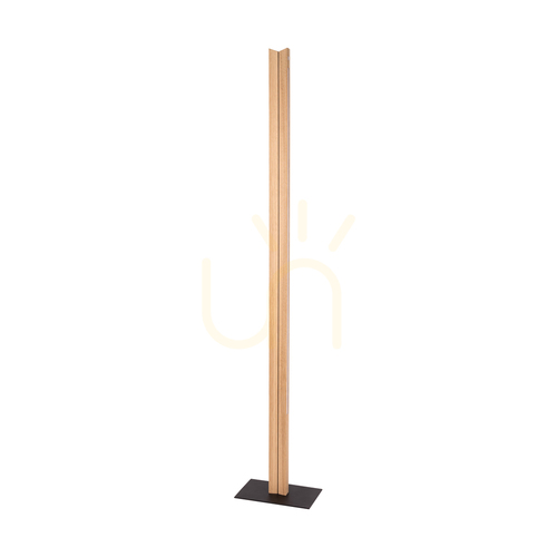 Kontrollera Twin golvlampa, oljad ek/svart, 2xLED, 36 W, 27 cm