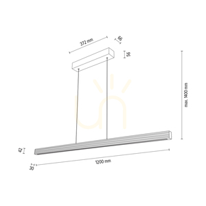 Riflet taklampa, oljad ek/matt nickel, 3xLED, 28 W, belysning uppåt och nedåt, 120 cm 3 Riflet taklampa, oljad ek/matt nickel, 3xLED, 28 W, belysning uppåt och nedåt, 120 cm small 3