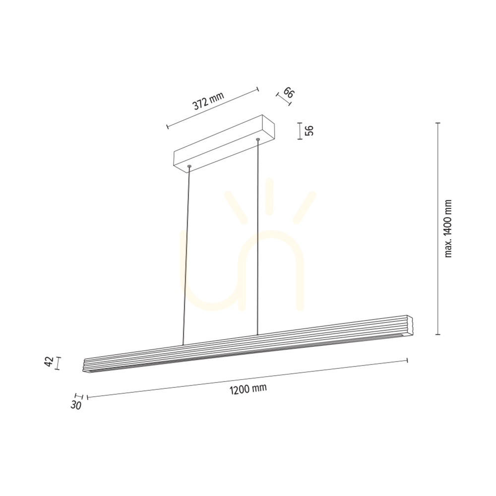 Display Riflet taklampa, oljad ek/matt nickel, 3xLED, 28 W, belysning uppåt och nedåt, 120 cm Riflet taklampa, oljad ek/matt nickel, 3xLED, 28 W, belysning uppåt och nedåt, 120 cm