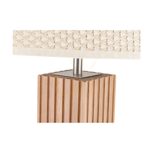 Riflet golvlampa, oljad ek/matt nickel, krämfärgad och silverfärgad lampskärm, 1xE27, Ø50 cm small 2