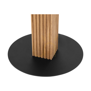 Riflet golvlampa, oljad ek/svart, lampskärm i brunt-svart-guld, 1xE27, Ø50 cm 2 Riflet golvlampa, oljad ek/svart, lampskärm i brunt-svart-guld, 1xE27, Ø50 cm small 2