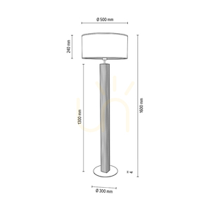 Riflet golvlampa, oljad ek/svart, lampskärm i brunt-svart-guld, 1xE27, Ø50 cm 3 Riflet golvlampa, oljad ek/svart, lampskärm i brunt-svart-guld, 1xE27, Ø50 cm small 3