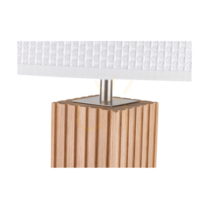 Riflet golvlampa, oljad ek/matt nickel, vit lampskärm, 1xE27, Ø50 cm small 2
