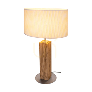 Riflet bordslampa, oljad ek/matt nickel, krämfärgad och silverfärgad lampskärm, 1xE27, 36 cm 1 Riflet bordslampa, oljad ek/matt nickel, krämfärgad och silverfärgad lampskärm, 1xE27, 36 cm small 1