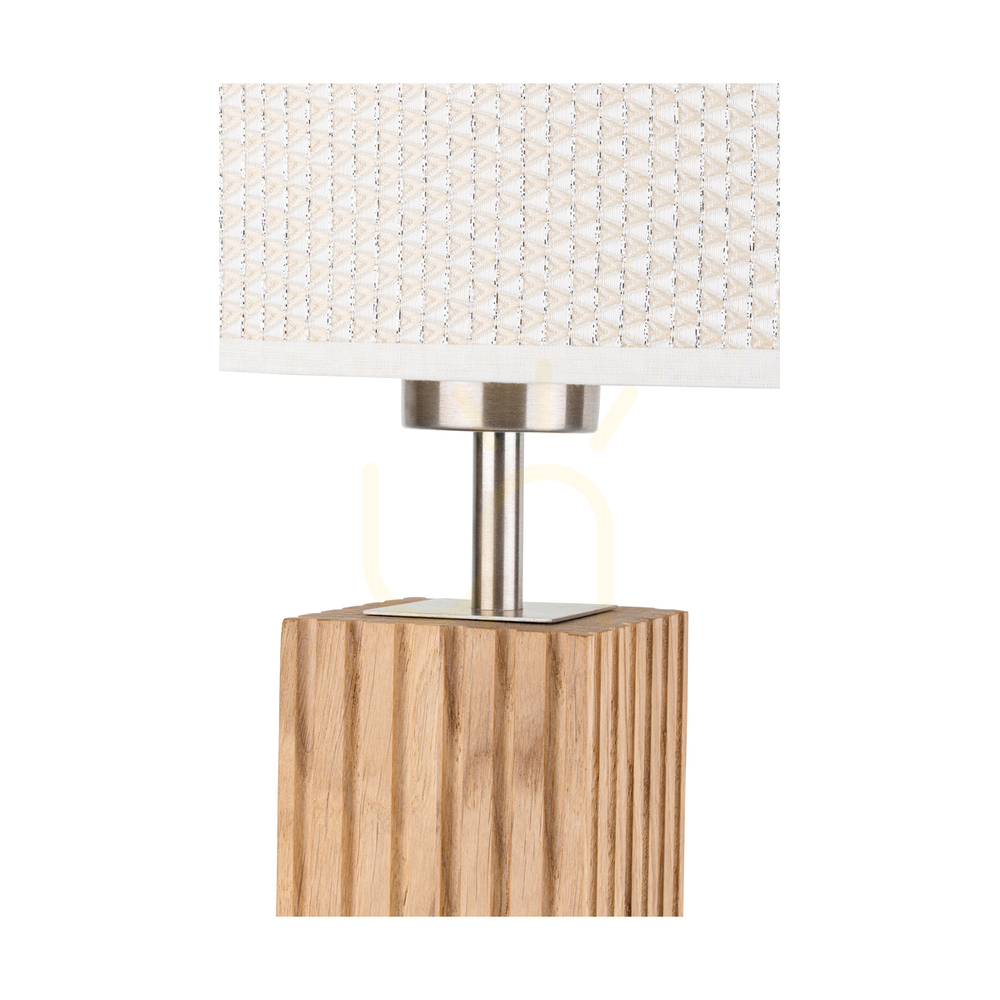 Display Riflet bordslampa, oljad ek/matt nickel, krämfärgad och silverfärgad lampskärm, 1xE27, 36 cm Riflet bordslampa, oljad ek/matt nickel, krämfärgad och silverfärgad lampskärm, 1xE27, 36 cm