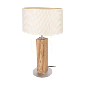 Riflet bordslampa, oljad ek/matt nickel, krämfärgad och silverfärgad lampskärm, 1xE27, 36 cm 0 Riflet bordslampa, oljad ek/matt nickel, krämfärgad och silverfärgad lampskärm, 1xE27, 36 cm small 0