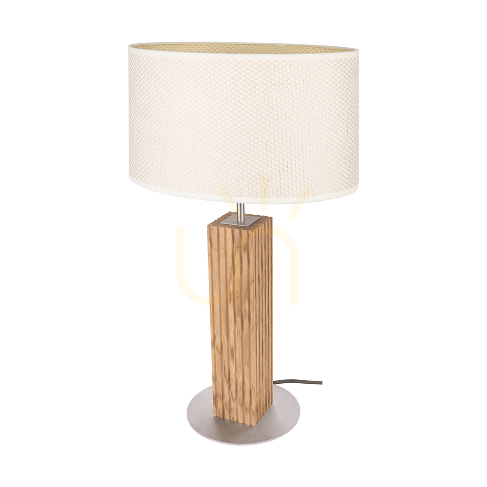 Kontrollera Riflet bordslampa, oljad ek/matt nickel, krämfärgad och silverfärgad lampskärm, 1xE27, 36 cm Riflet bordslampa, oljad ek/matt nickel, krämfärgad och silverfärgad lampskärm, 1xE27, 36 cm