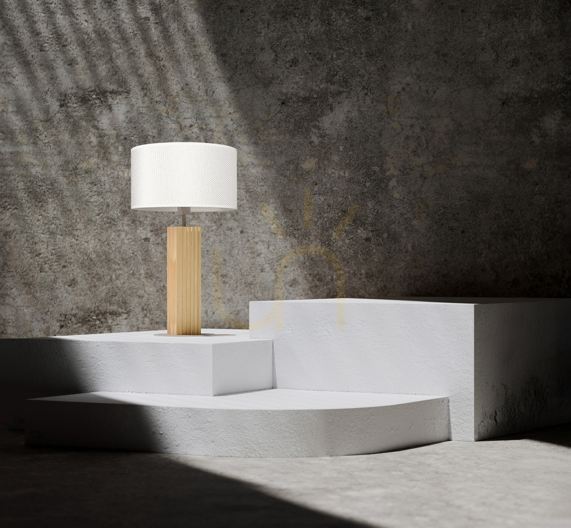 Display Riflet bordslampa, oljad ek/matt nickel, vit lampskärm, 1xE27, 36 cm Riflet bordslampa, oljad ek/matt nickel, vit lampskärm, 1xE27, 36 cm