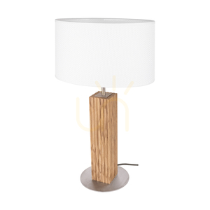 Riflet bordslampa, oljad ek/matt nickel, vit lampskärm, 1xE27, 36 cm 0 Riflet bordslampa, oljad ek/matt nickel, vit lampskärm, 1xE27, 36 cm small 0
