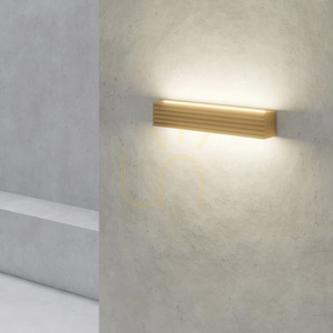 Riflet vägglampa, oljad ek/aluminium, 2xLED, 13,9 W, 38 cm small 4