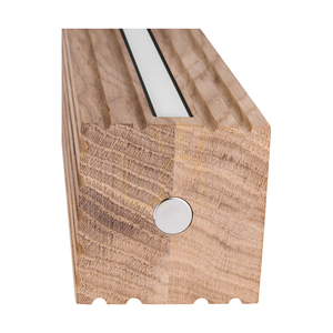 Riflet vägglampa, oljad ek/svart, 2xLED, 13,9 W, 38 cm small 3