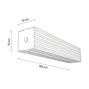 Riflet vägglampa, oljad ek/svart, 2xLED, 13,9 W, 38 cm small 5