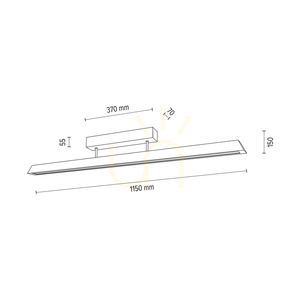 Derott taklampa, oljad ek/svart, 3xLED, 42 W, 115 cm small 1