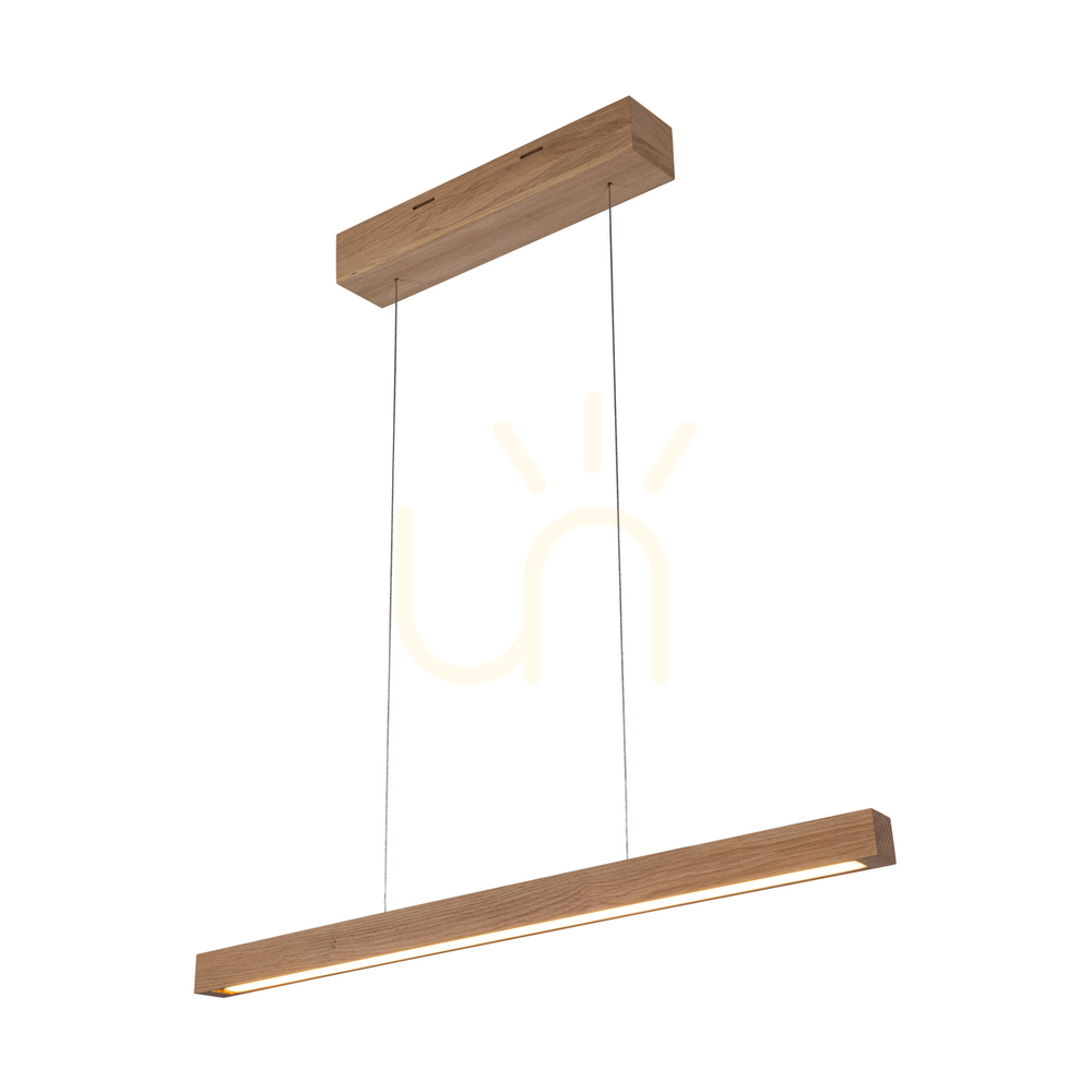 Utsikt Smal CCT-pendellampa, oljad ek, 1xLED 26,4 W, belysning uppåt och nedåt, 80 cm Smal CCT-pendellampa, oljad ek, 1xLED 26,4 W, belysning uppåt och nedåt, 80 cm