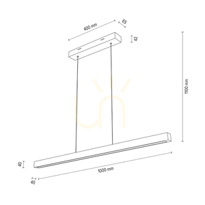 Smal CCT-pendellampa, oljad ek, 1xLED, 33,4 W, 100 cm small 4