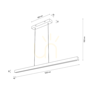 Smal CCT-pendellampa, oljad ek, 1xLED, 36,9 W, 120 cm small 4