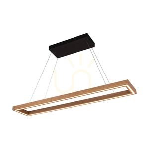 Legno taklampa, oljad ek/svart, 3xLED, 68 W, belysning uppåt och nedåt, 124,5 cm small 1