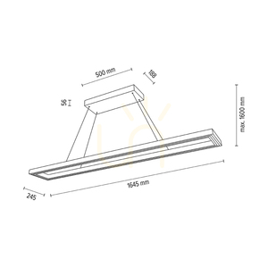 Legno taklampa, oljad ek/matt nickel, 3xLED, 80 W, belysning uppåt och nedåt, 164,5 cm small 4