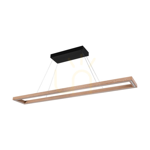 Kontrollera Legno taklampa, oljad ek/svart, 3xLED, 80 W, belysning uppåt och nedåt, 164,5 cm