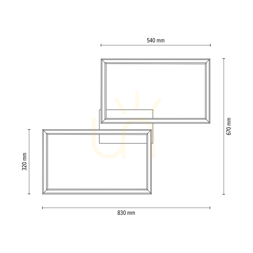Display Ramme taklampa/vägglampa, oljad ek, 2xLED, 48 W, 83 cm Ramme taklampa/vägglampa, oljad ek, 2xLED, 48 W, 83 cm