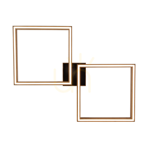 Ramme taklampa/vägglampa, oljad ek/svart, 2xLED, 48 W, 89 cm small 1