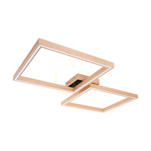 Ramme taklampa/vägglampa, oljad ek/svart, 2xLED, 48 W, 89 cm small 2