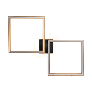 Ramme taklampa/vägglampa, oljad ek/svart, 2xLED, 48 W, 89 cm small 0