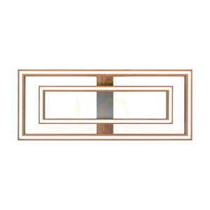 Ramme taklampa/vägglampa, oljad ek/matt nickel, 2xLED, 55,5 W, 83,7 cm small 1