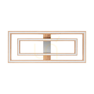 Ramme taklampa/vägglampa, oljad ek/matt nickel, 2xLED, 55,5 W, 83,7 cm small 0