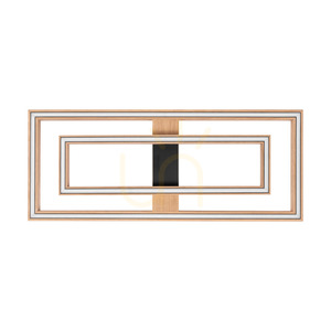Ramme taklampa/vägglampa, oljad ek/svart, 2xLED, 55,5 W, 83,7 cm small 0