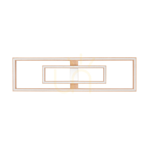 Kontrollera Ramme taklampa/vägglampa, oljad ek/matt nickel, 2xLED, 67,5 W, 123,7 cm
