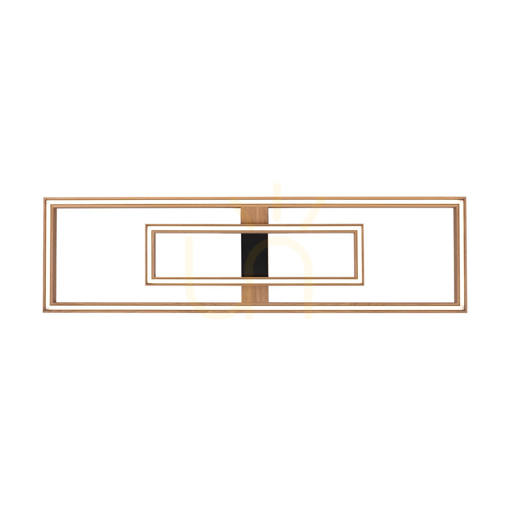 Utsikt Ramme taklampa/vägglampa, oljad ek/svart, 2xLED, 67,5 W, 123,7 cm Ramme taklampa/vägglampa, oljad ek/svart, 2xLED, 67,5 W, 123,7 cm