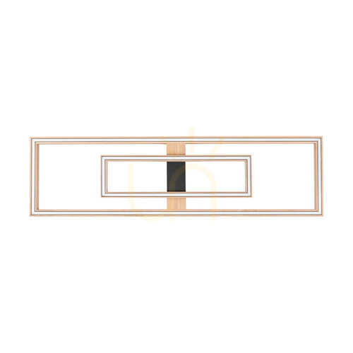 Kontrollera Ramme taklampa/vägglampa, oljad ek/svart, 2xLED, 67,5 W, 123,7 cm