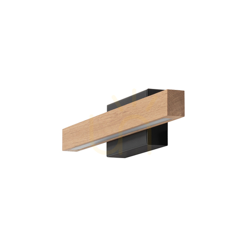 Kontrollera Aqua Luce vägglampa, oljad ek/svart, 1xLED 6 W, 40 cm