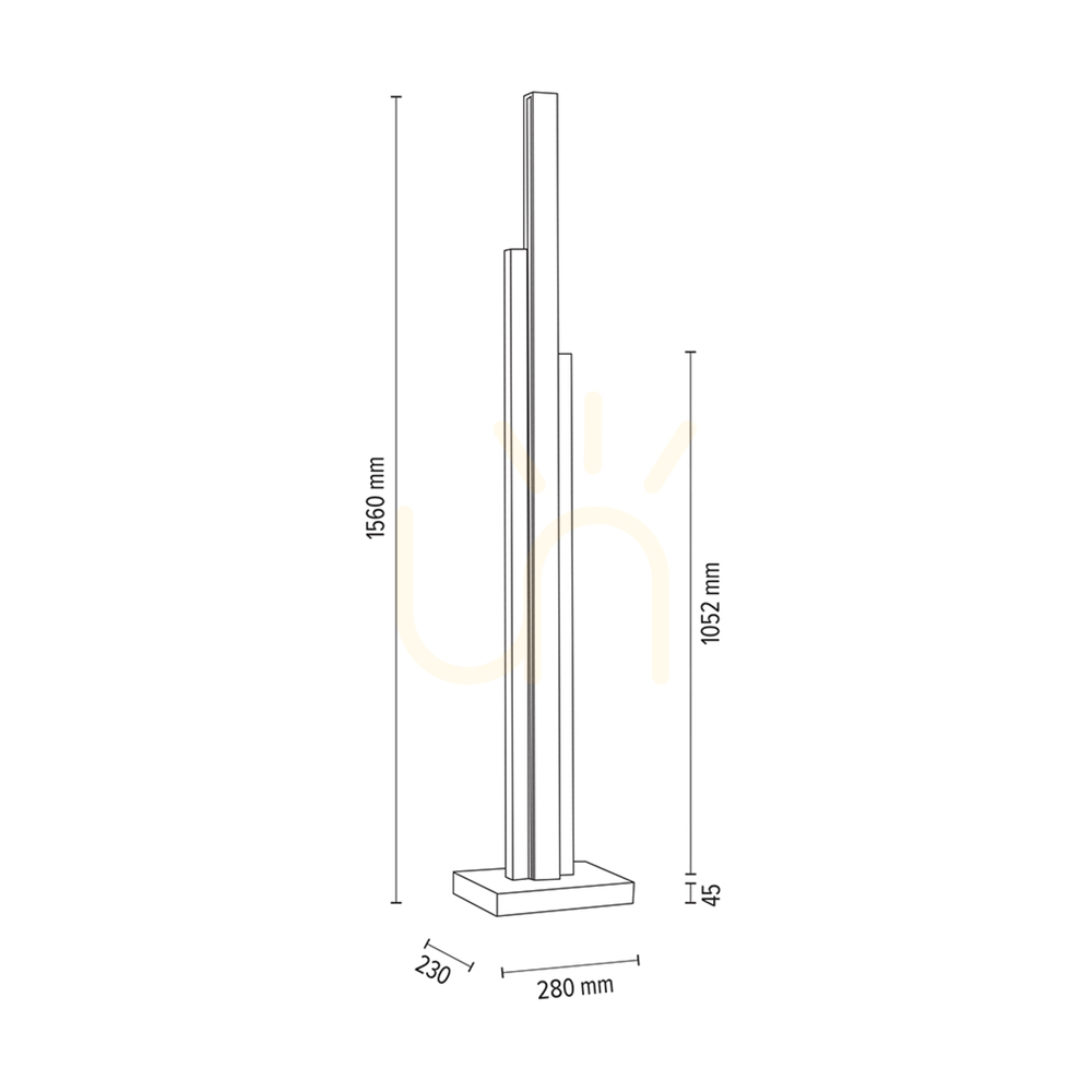 Visa Soho golvlampa, oljad ek, 3xLED, 60 W, 28 cm Soho golvlampa, oljad ek, 3xLED, 60 W, 28 cm