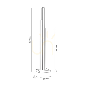 Soho golvlampa, oljad ek/svart, 3xLED, 60 W, 28 cm small 5