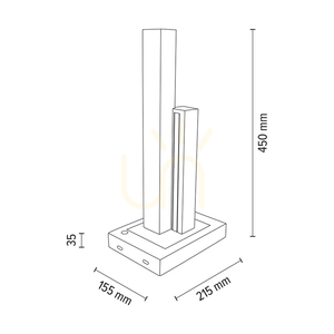 Soho bordslampa, oljad ek/svart, 2xLED 10 W, 21,5 cm small 4