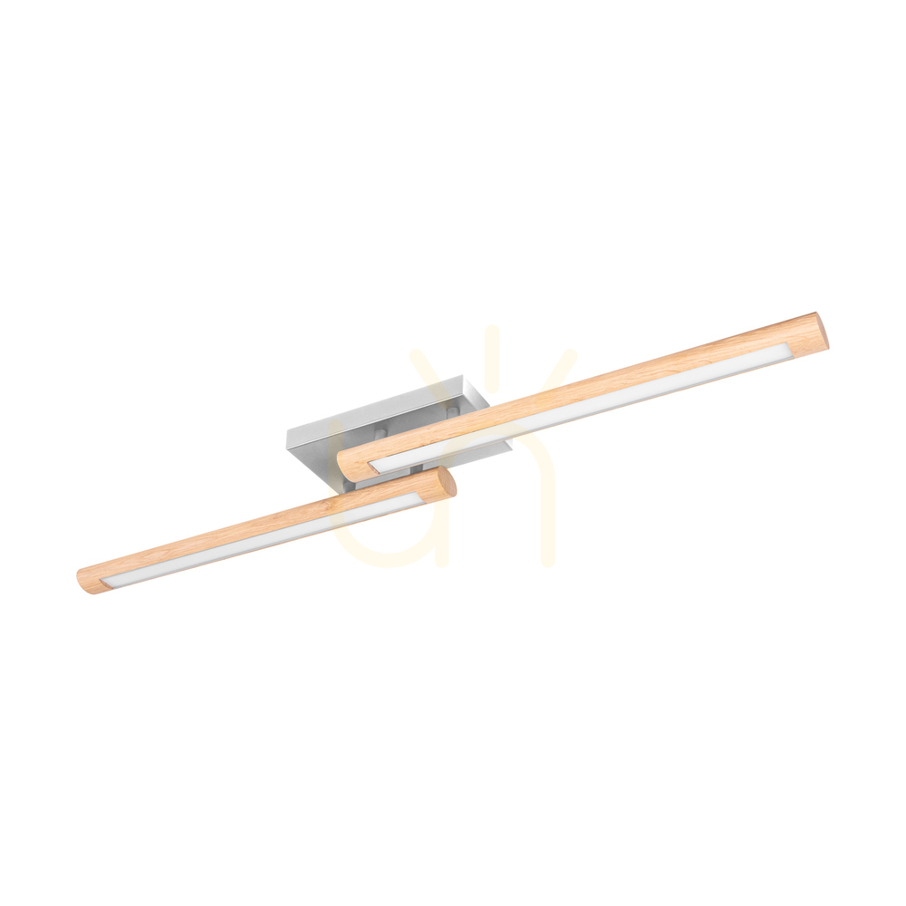 Kontrollera Razmus taklampa, oljad ek/matt nickel, 2xLED, 31 W, 107 cm Razmus taklampa, oljad ek/matt nickel, 2xLED, 31 W, 107 cm