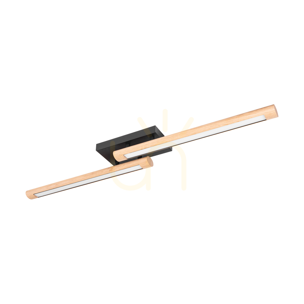 Kontrollera Razmus taklampa, oljad ek/svart, 2xLED, 31 W, 107 cm Razmus taklampa, oljad ek/svart, 2xLED, 31 W, 107 cm