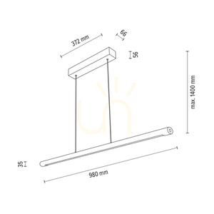 Razmus taklampa, oljad ek/svart, 1xLED 28 W, belysning uppåt och nedåt, 98 cm small 3