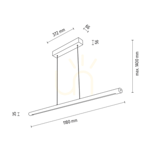 Razmus taklampa, oljad ek/matt nickel, 1xLED 34 W, belysning uppåt och nedåt, 118 cm small 2