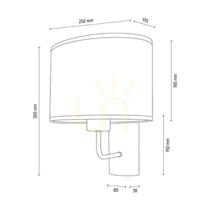 Mercedes vägglampa, oljad ek/matt nickel, krämfärgad och silverfärgad lampskärm, 1xE27, 25 cm small 3