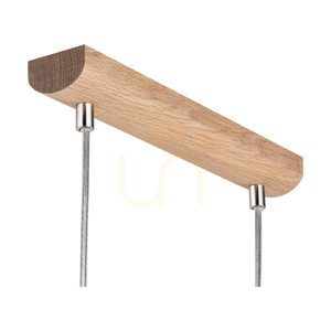 Mercedes taklampa, oljad ek/matt nickel, krämfärgad och silverfärgad lampskärm, 3xE27, 91 cm small 2