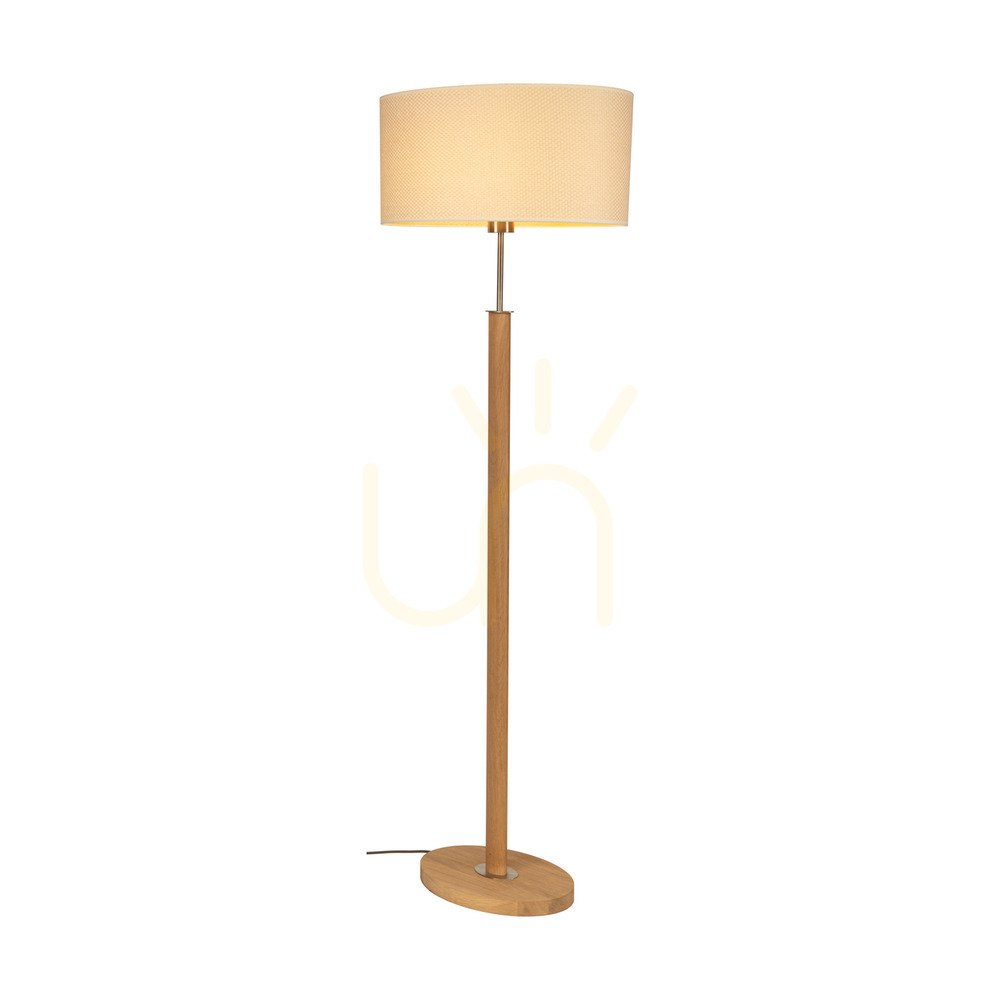 Utsikt Mercedes golvlampa, oljad ek/matt nickel, krämfärgad och silverfärgad lampskärm, 1xE27, 52 cm Mercedes golvlampa, oljad ek/matt nickel, krämfärgad och silverfärgad lampskärm, 1xE27, 52 cm